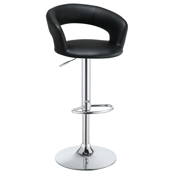  Coaster Furniture Barraza 120346 29" Adjustable Height Bar Stool - Black and Chrome IMAGE 1