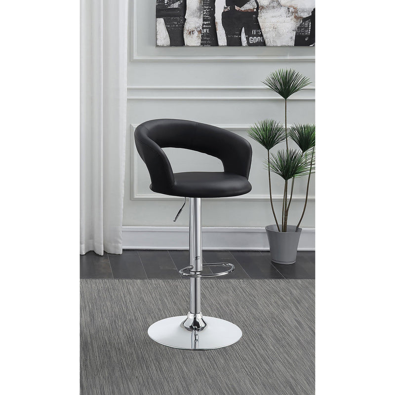 Coaster Furniture Barraza 120346 29" Adjustable Height Bar Stool - Black and Chrome IMAGE 2