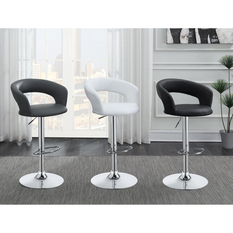  Coaster Furniture Barraza 120346 29" Adjustable Height Bar Stool - Black and Chrome IMAGE 3