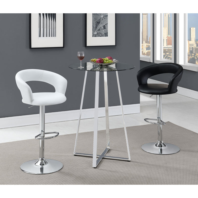  Coaster Furniture Barraza 120346 29" Adjustable Height Bar Stool - Black and Chrome IMAGE 4