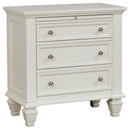  Coaster Furniture Sandy Beach 201302 3-Drawer Nightstand - Cream White IMAGE 1