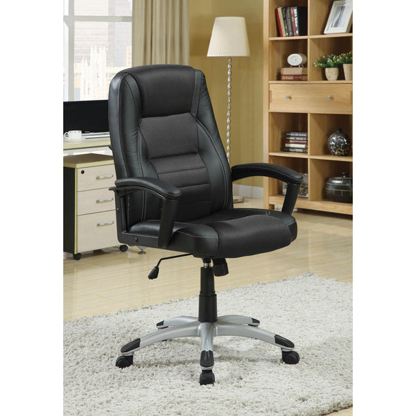  Coaster Furniture Dione 800209 Upholstered Adjustable Home Office Desk Chair - Black IMAGE 1