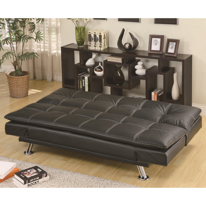  Coaster Furniture Dilleston 300281 Upholstered Tufted Convertible Sofa Bed - Black IMAGE 2