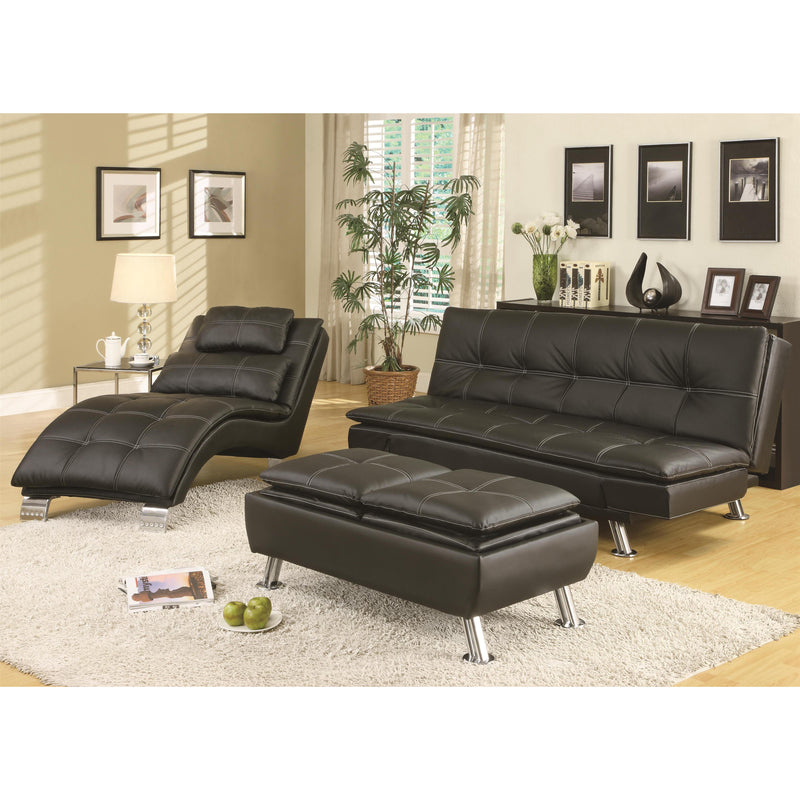  Coaster Furniture Dilleston 300281 Upholstered Tufted Convertible Sofa Bed - Black IMAGE 3