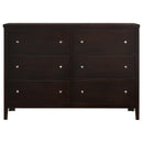  Coaster Furniture Carlton 202093 6-Drawer Dresser - Cappuccino IMAGE 2
