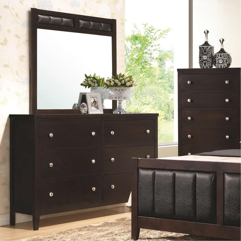  Coaster Furniture Carlton 202094 Dresser Mirror - Cappuccino IMAGE 2