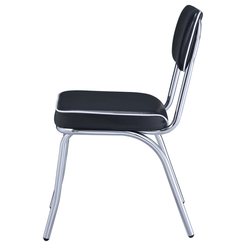  Coaster Furniture Retro 2066 Upholstered Dining Side Chair - Black (Set of 2) IMAGE 4