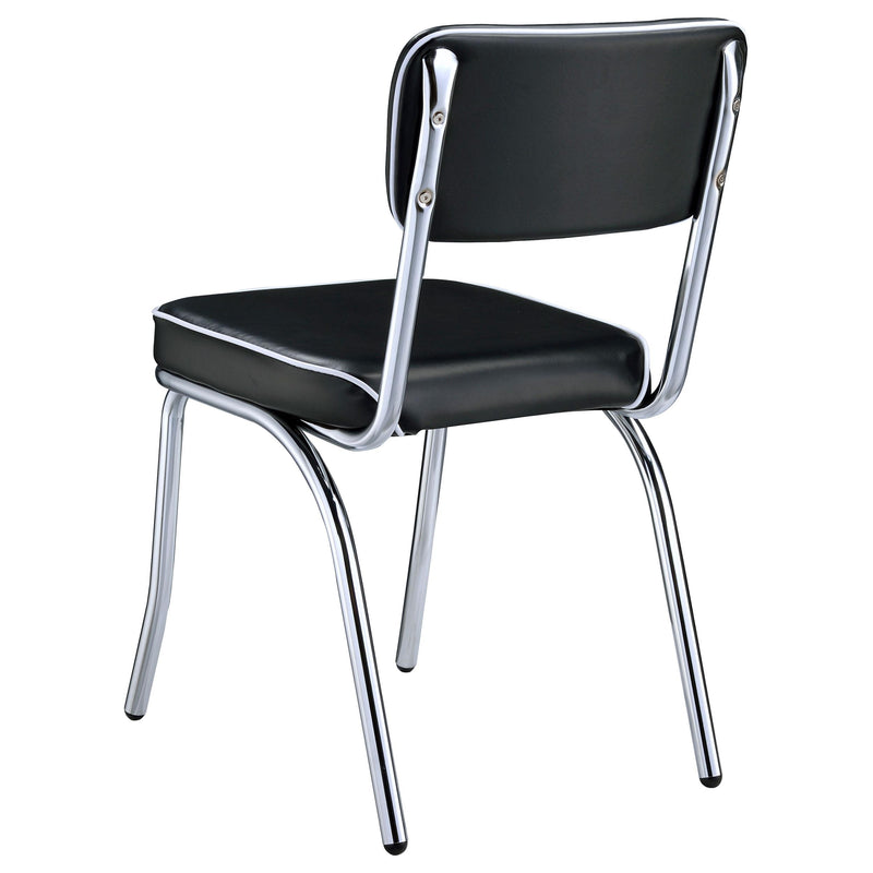  Coaster Furniture Retro 2066 Upholstered Dining Side Chair - Black (Set of 2) IMAGE 5