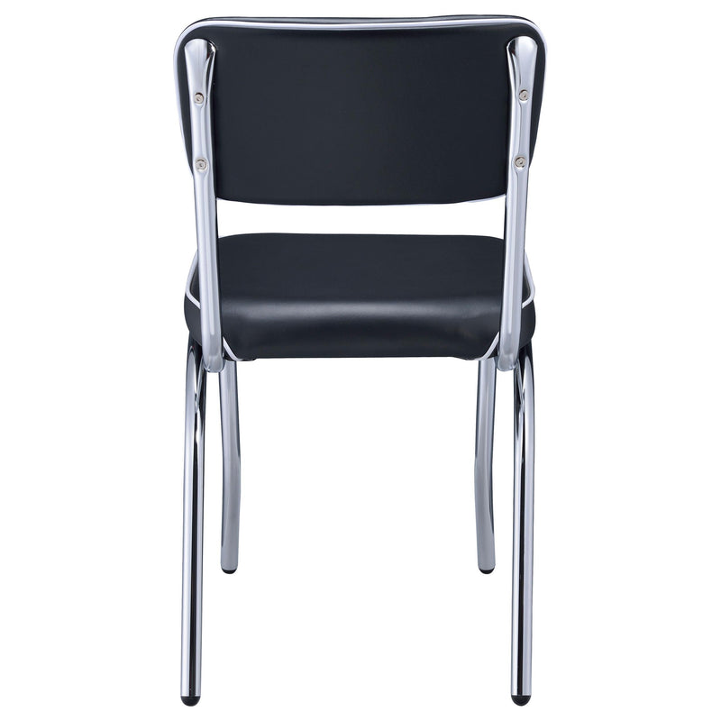  Coaster Furniture Retro 2066 Upholstered Dining Side Chair - Black (Set of 2) IMAGE 6