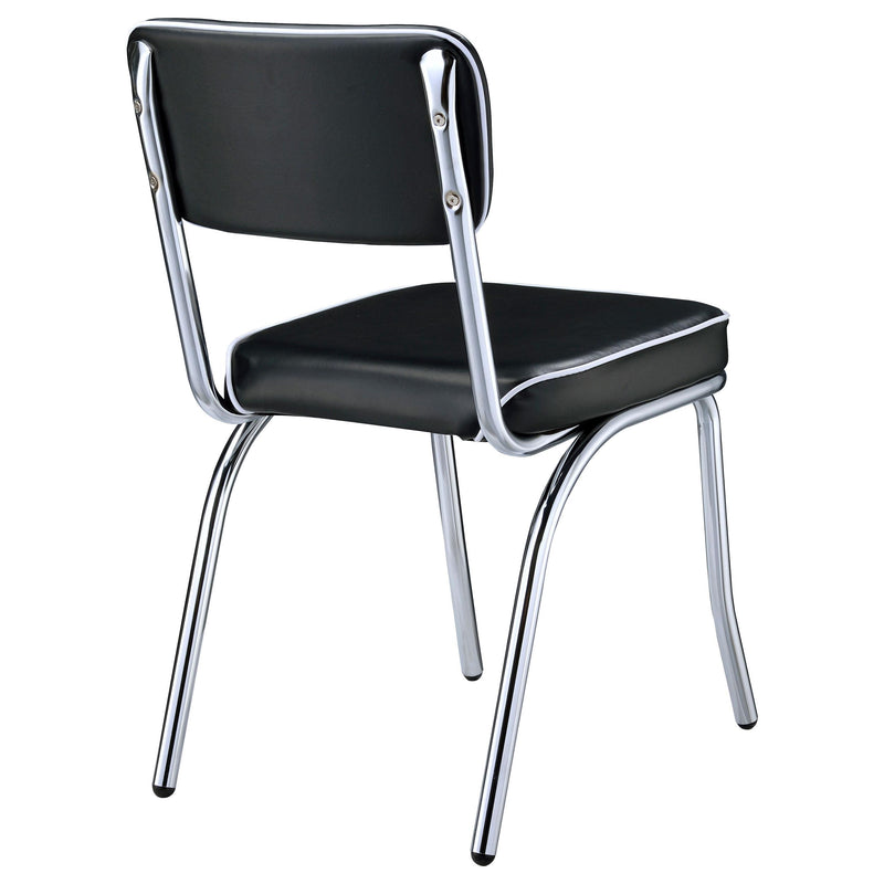  Coaster Furniture Retro 2066 Upholstered Dining Side Chair - Black (Set of 2) IMAGE 7