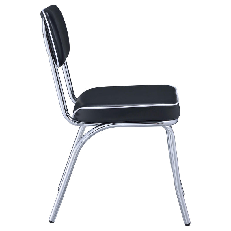  Coaster Furniture Retro 2066 Upholstered Dining Side Chair - Black (Set of 2) IMAGE 8