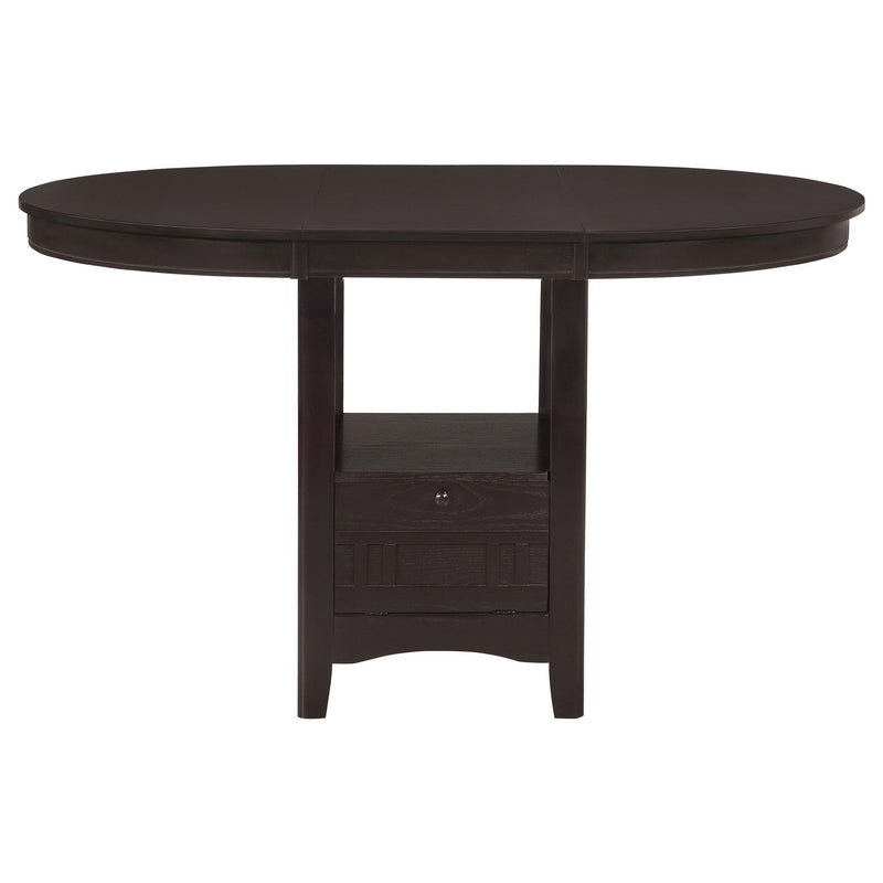  Coaster Furniture Lavon 102888 Oval 60-inch Extension Counter Dining Table - Espresso IMAGE 3