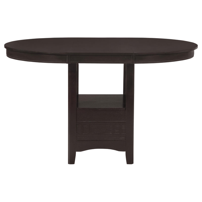  Coaster Furniture Lavon 102888 Oval 60-inch Extension Counter Dining Table - Espresso IMAGE 4