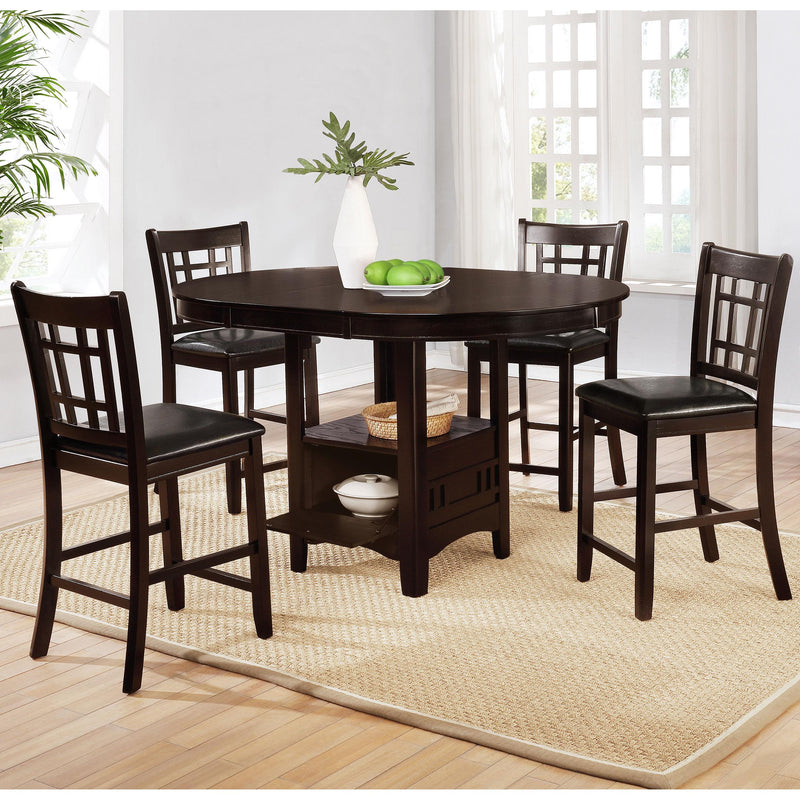 Coaster Furniture Lavon 102888 Oval 60-inch Extension Counter Dining Table - Espresso IMAGE 7