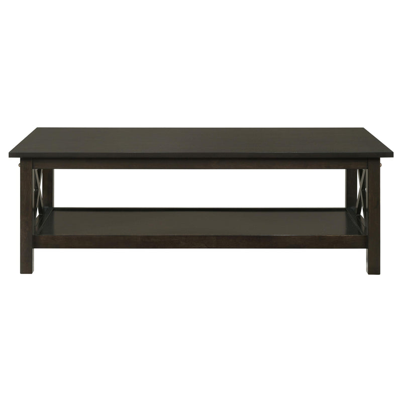  Coaster Furniture Rachelle 5909 3-piece Rectangular Coffee Table Set - Deep Merlot IMAGE 3