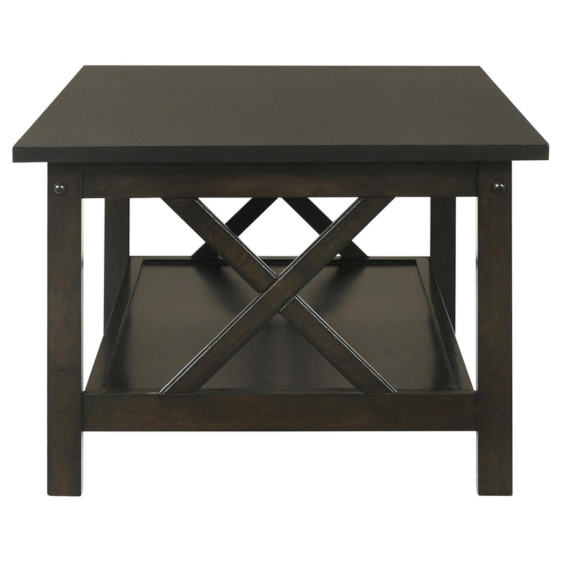  Coaster Furniture Rachelle 5909 3-piece Rectangular Coffee Table Set - Deep Merlot IMAGE 4