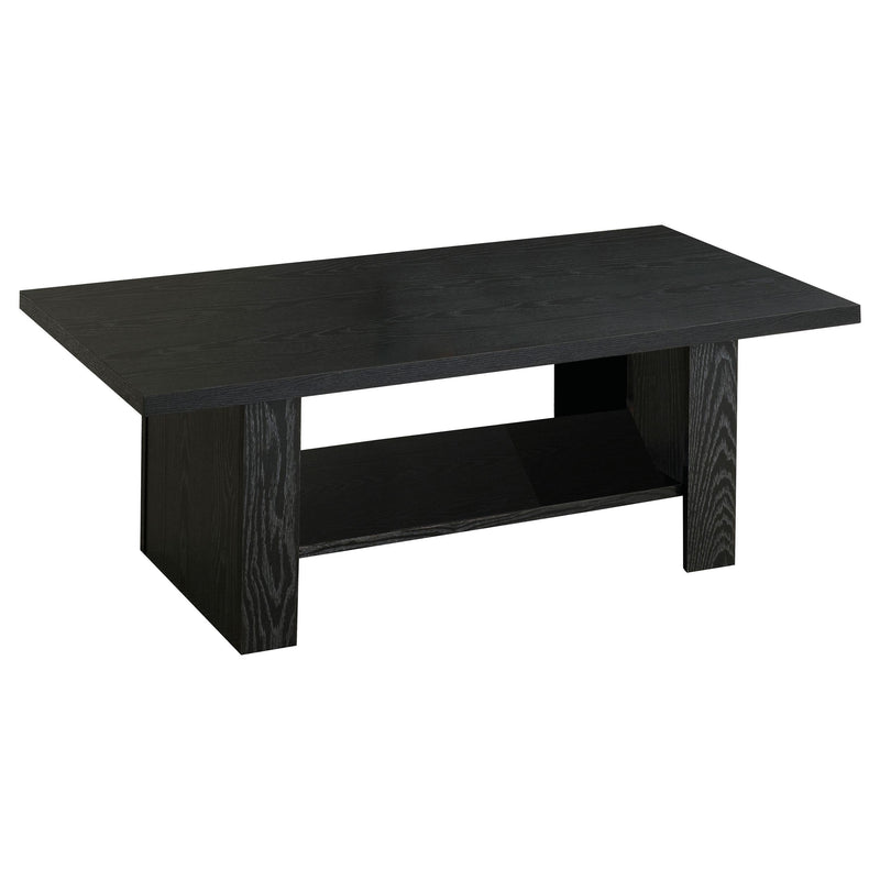  Coaster Furniture Rodez 700345 3-piece Engineered Wood Coffee Table Set - Black Oak IMAGE 2