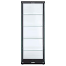  Coaster Furniture Delphinium 950170 5-shelf Clear Glass Curio Display Cabinet - Black IMAGE 2
