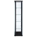  Coaster Furniture Delphinium 950170 5-shelf Clear Glass Curio Display Cabinet - Black IMAGE 4