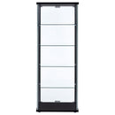 Coaster Furniture Delphinium 950170 5-shelf Clear Glass Curio Display Cabinet - Black IMAGE 5