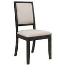  Coaster Furniture Louise 101562 Upholstered Wood Dining Side Chair - Black (Set of 2) IMAGE 1