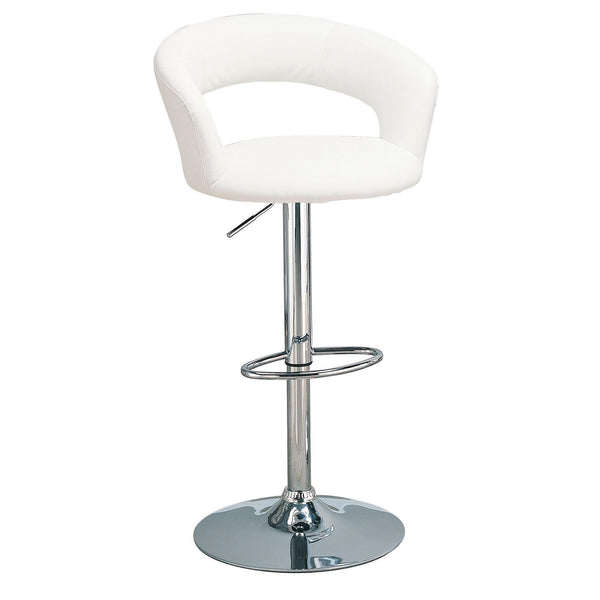  Coaster Furniture Barraza 120347 29" Adjustable Height Bar Stool - White and Chrome IMAGE 1