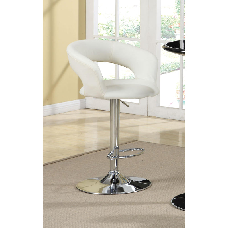  Coaster Furniture Barraza 120347 29" Adjustable Height Bar Stool - White and Chrome IMAGE 2