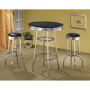  Coaster Furniture Retro 2405 Round 30-inch 1950's Bistro Pub Height Bar Table - Black IMAGE 2