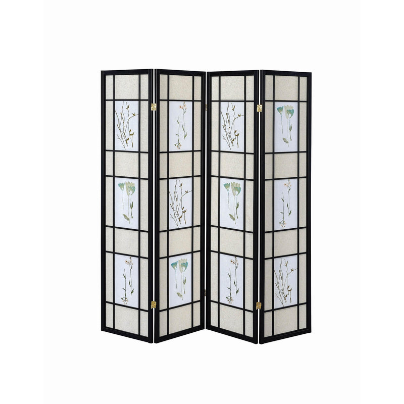 Coaster Furniture Catabella 4407 4-Panel Room Divider Folding Shoji Screen - Floral IMAGE 2