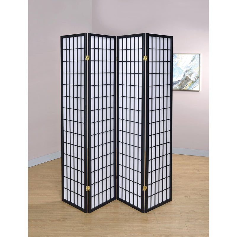  Coaster Furniture Roberto 4624 4-Panel Room Divider Folding Shoji Screen - Black IMAGE 3