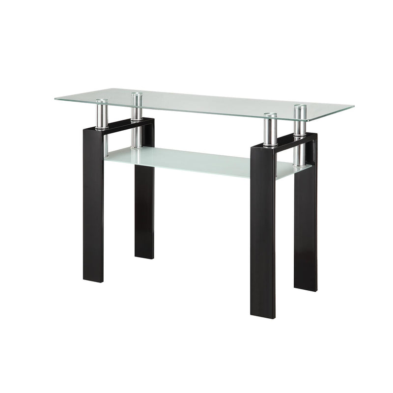  Coaster Furniture Dyer 702289 Rectangular Glass Top Entryway Sofa Console Table - Black IMAGE 1