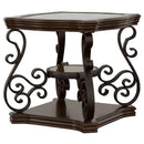  Coaster Furniture Laney 702447 1-shelf Glass Top Rectangular End Table - Deep Merlot IMAGE 4