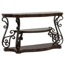  Coaster Furniture Laney 702449 Scrollwork Entryway Sofa Console Table - Deep Merlot IMAGE 2