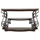  Coaster Furniture Laney 702449 Scrollwork Entryway Sofa Console Table - Deep Merlot IMAGE 3