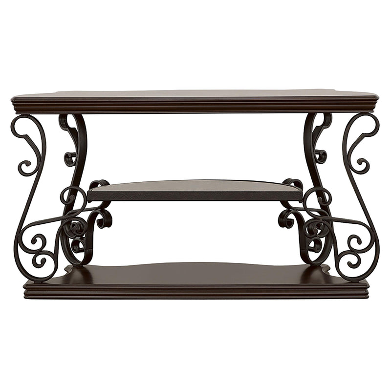  Coaster Furniture Laney 702449 Scrollwork Entryway Sofa Console Table - Deep Merlot IMAGE 6