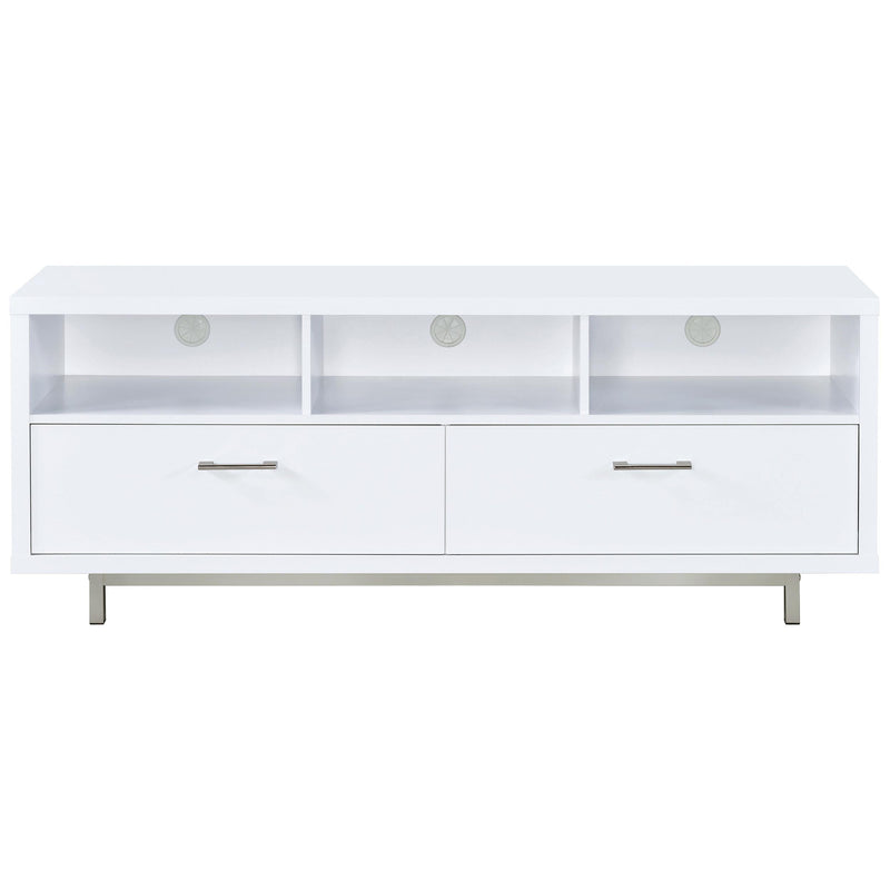  Coaster Furniture Casey 701972 2-Drawer Engineered Wood 60" TV Stand - White IMAGE 2