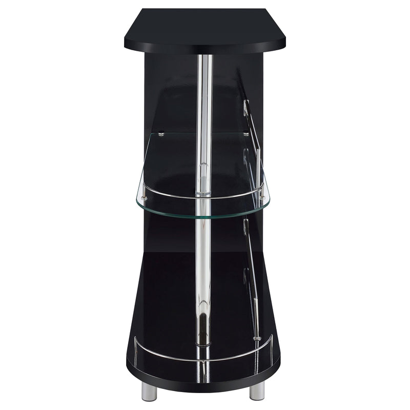  Coaster Furniture Adolfo 101063 Rectangular 2-tier Home Bar Table - Black High Gloss IMAGE 2
