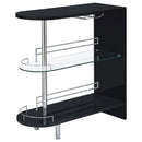  Coaster Furniture Adolfo 101063 Rectangular 2-tier Home Bar Table - Black High Gloss IMAGE 3