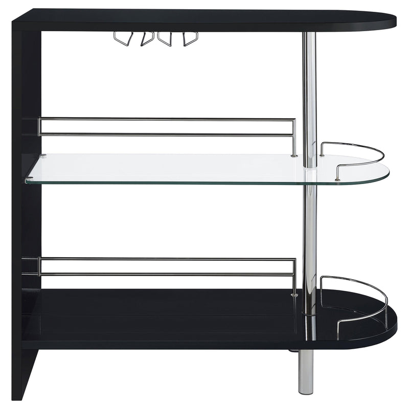  Coaster Furniture Adolfo 101063 Rectangular 2-tier Home Bar Table - Black High Gloss IMAGE 6