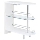  Coaster Furniture Adolfo 101064 Rectangular 2-tier Home Bar Table - White High Gloss IMAGE 1