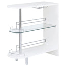  Coaster Furniture Adolfo 101064 Rectangular 2-tier Home Bar Table - White High Gloss IMAGE 3