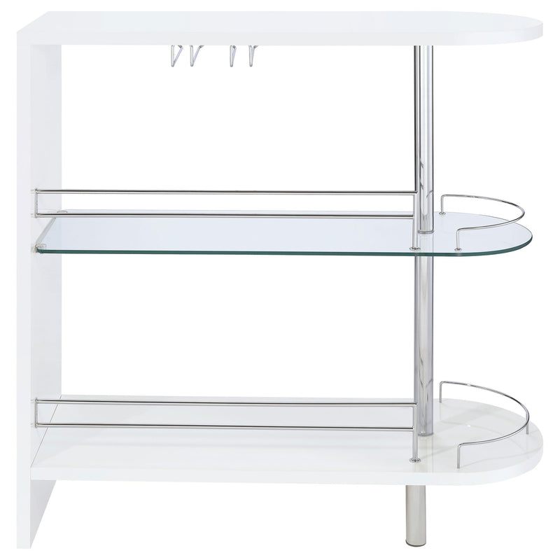  Coaster Furniture Adolfo 101064 Rectangular 2-tier Home Bar Table - White High Gloss IMAGE 6