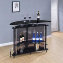  Coaster Furniture Amarillo 101065 Freestanding Glass Top Home Bar Wine Cabinet - Black IMAGE 10