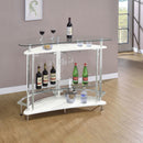  Coaster Furniture Amarillo 101066 Freestanding Glass Top Home Bar Wine Cabinet - White IMAGE 10