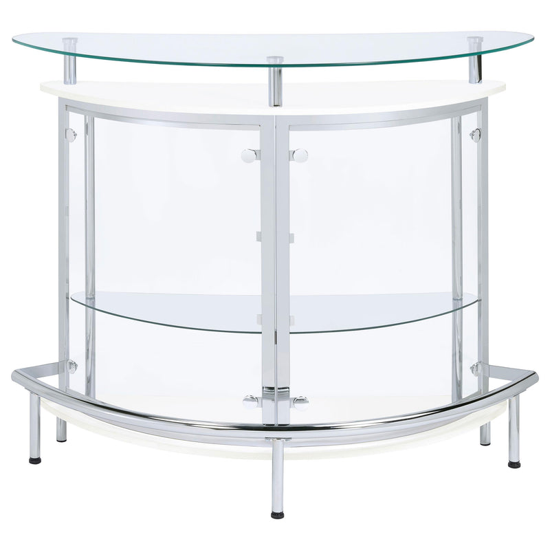  Coaster Furniture Amarillo 101066 Freestanding Glass Top Home Bar Wine Cabinet - White IMAGE 2