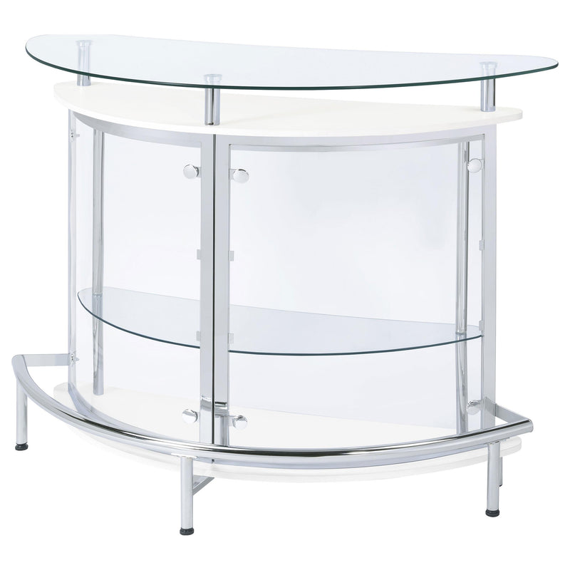  Coaster Furniture Amarillo 101066 Freestanding Glass Top Home Bar Wine Cabinet - White IMAGE 3