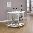  Coaster Furniture Amarillo 101066 Freestanding Glass Top Home Bar Wine Cabinet - White IMAGE 9