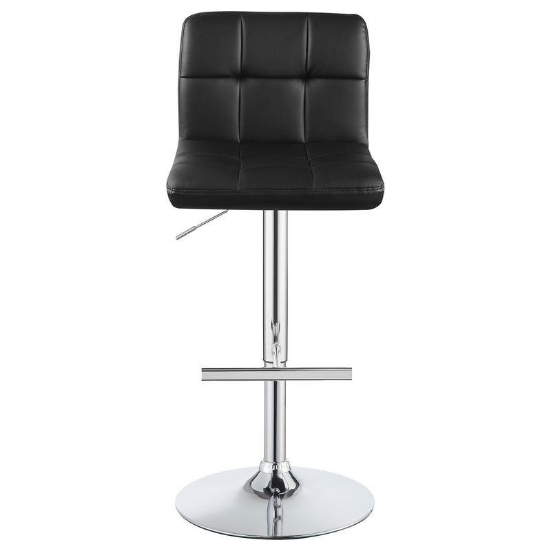  Coaster Furniture Lenny 102554 Upholstered Adjustable Bar Stool - Black (Set of 2) IMAGE 3