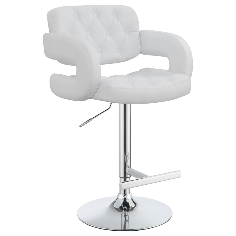  Coaster Furniture Brandi 102557 Adjustable Bar Stool - Chrome and White IMAGE 2