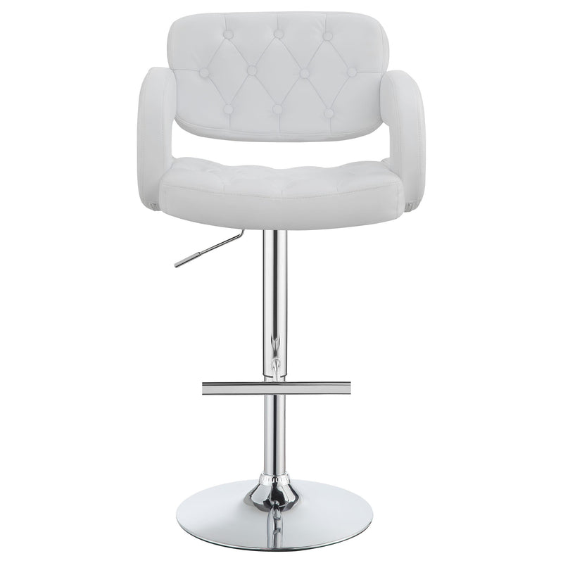  Coaster Furniture Brandi 102557 Adjustable Bar Stool - Chrome and White IMAGE 3